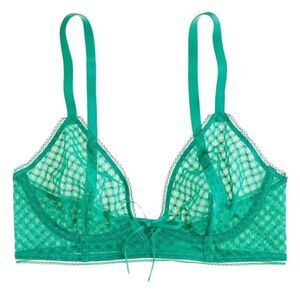 J CREW Lace Underwire Bra Green 32B NWOT
